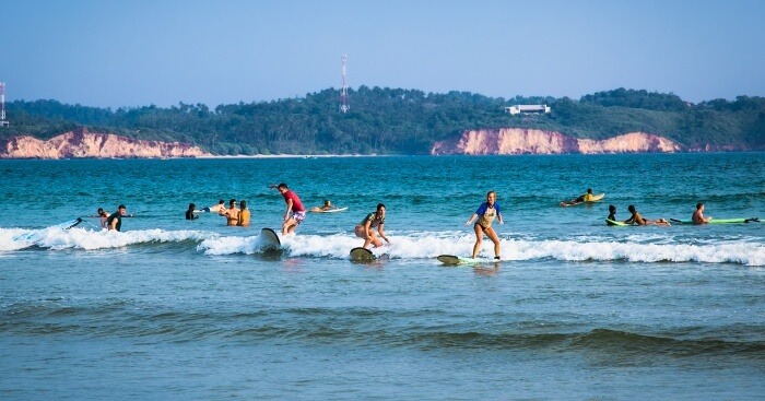 Weligama Beach Surfing